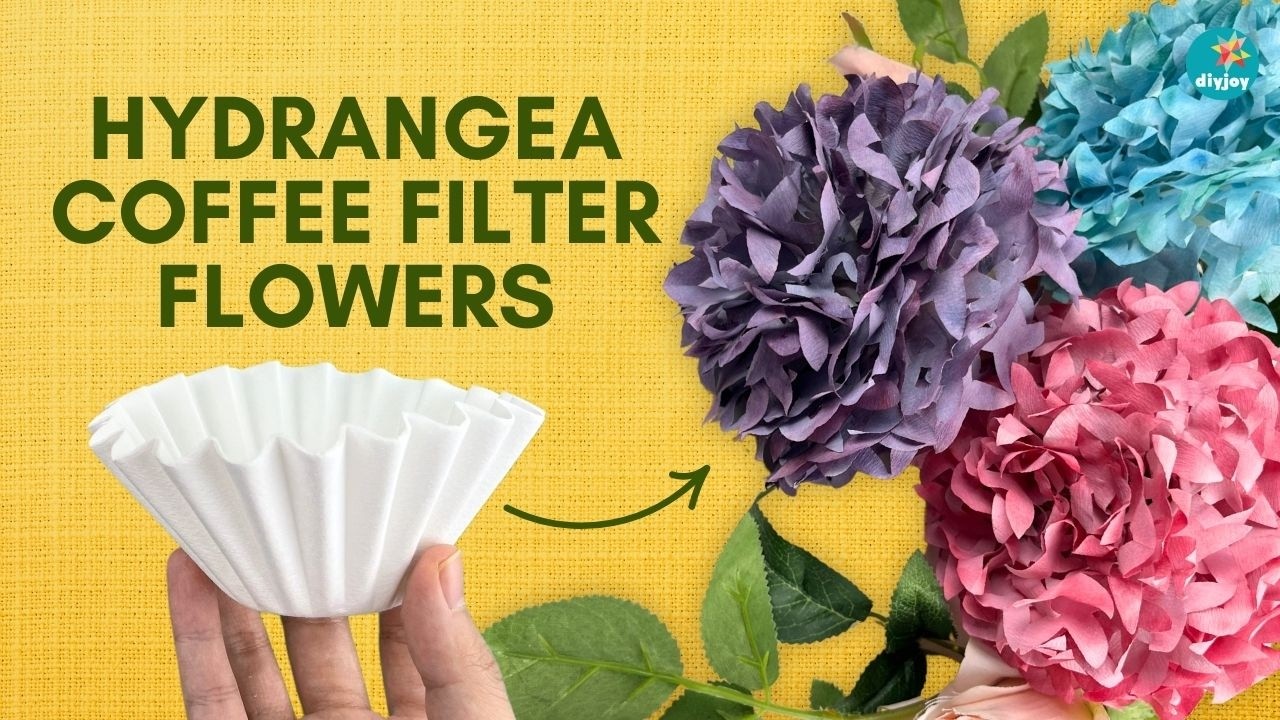 Coffee Filter Flowers Easy Tutorial - Hydrangea DIY Flower Paper - Flowers Paper Crafts #diycrafts