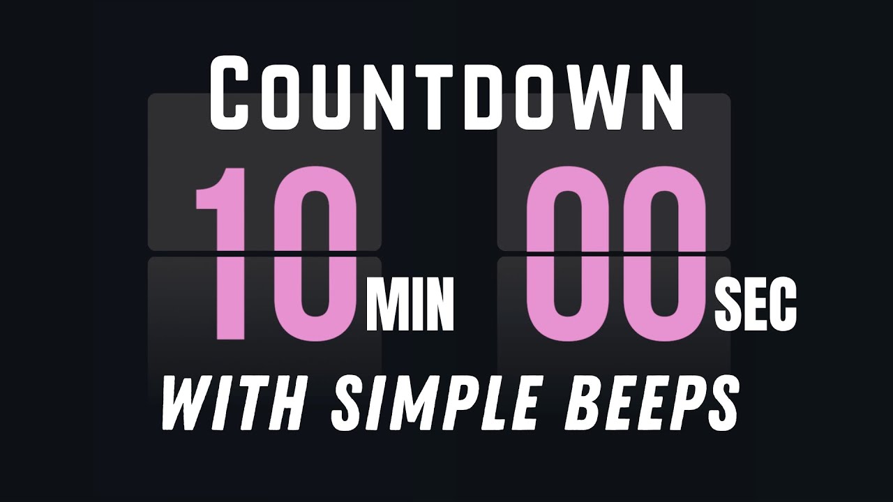 10‑Min Flip Clock Countdown Timer with Simple Beeps | Start & End Sound Effects