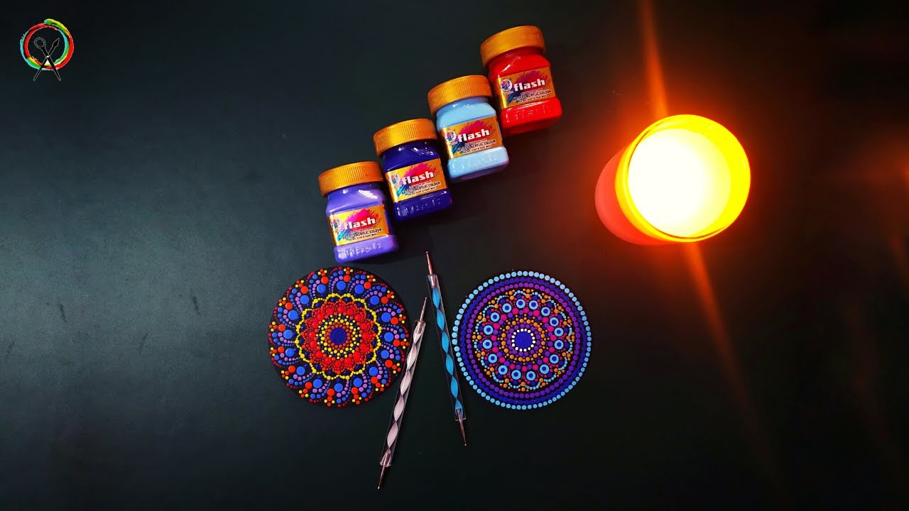 Easy Mandala Art on a MDF Coaster | DOT Painting DIY | Step by Step Tutorial