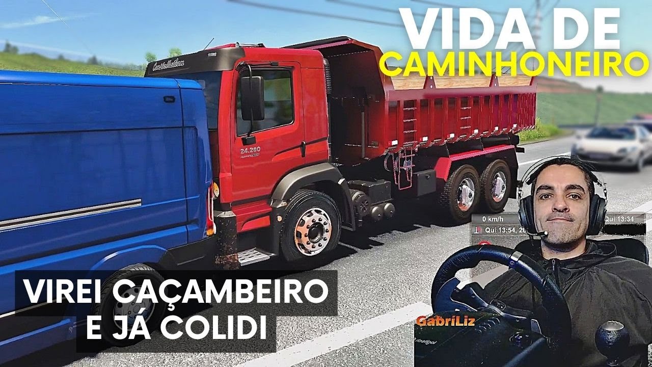 Vida de Caminhoneiro #20 - VIREI CA&Ccedil;AMBEIRO, ACELEREI FORTE E COLIDI (Euro Truck Simulator 2)