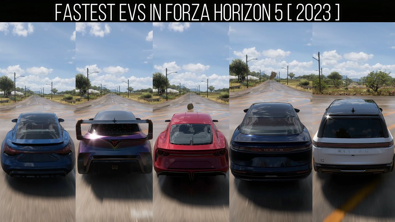 Forza Horizon 5 [2023] | All ELECTRIC CARS TOP SEED BATTLE | ALL 27 EVS SPEED TEST | FASTEST EVS |