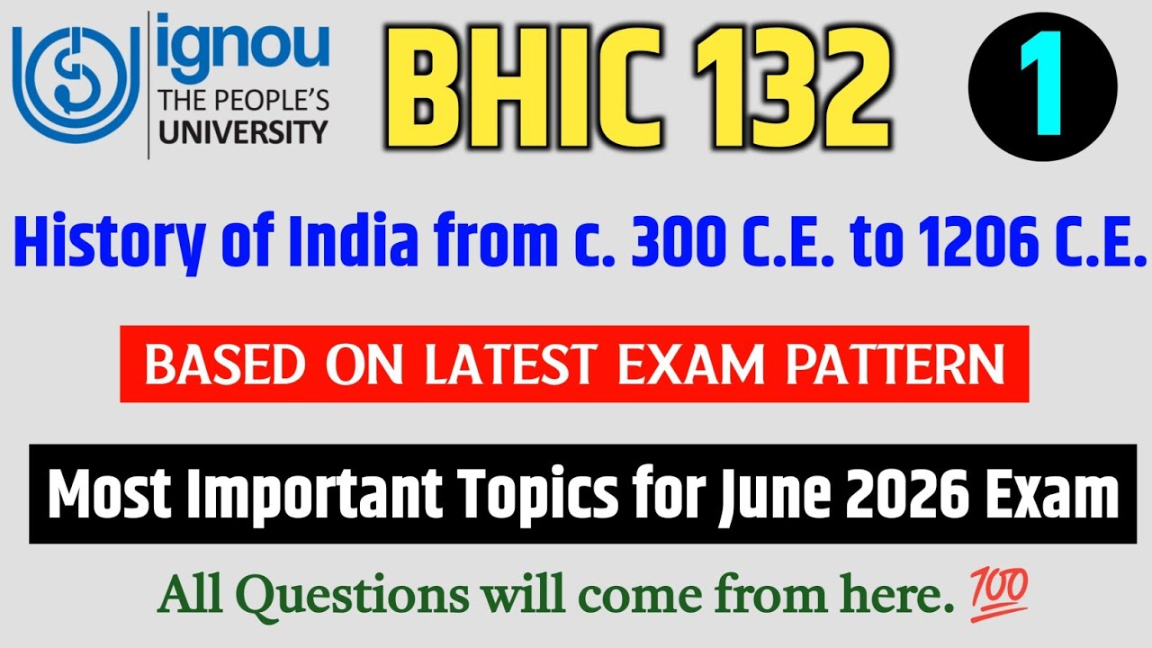 BHIC 132 Important Questions June 2026 in English | BHIC 132 Question Paper IGNOU Exam 
