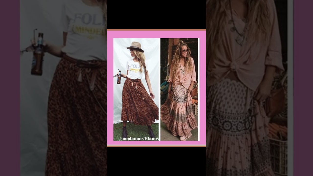 Estilo boho. Moda mulheres Maduras