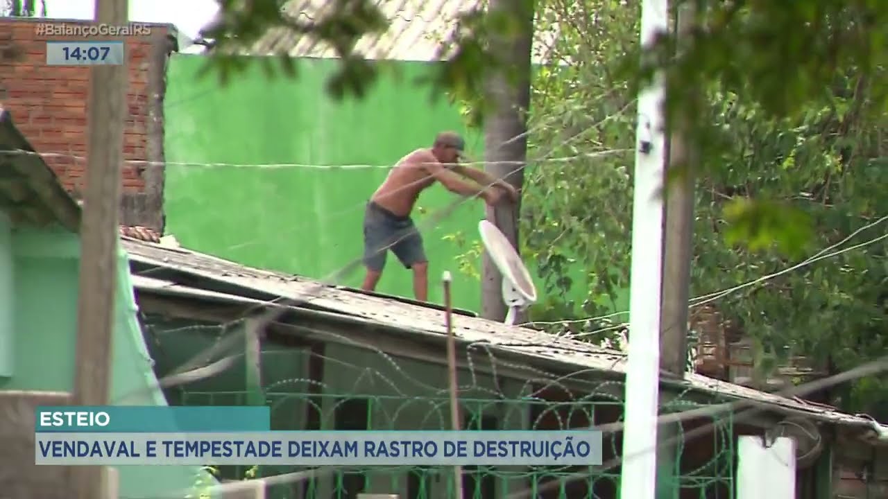 Esteio: vendaval e tempestade deixam rastro de destrui&ccedil;&atilde;o