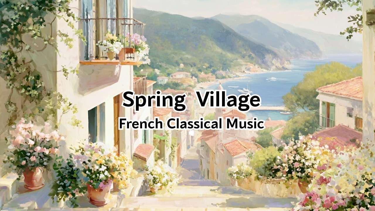 Mediterranean Spring Walk 🌸 Light French Music & Coastal Views