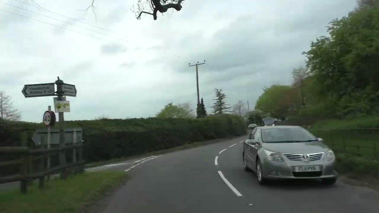 Driving On The B4196 From Stourport on Severn Through Shrawley To Holt Heath, Worcestershire England