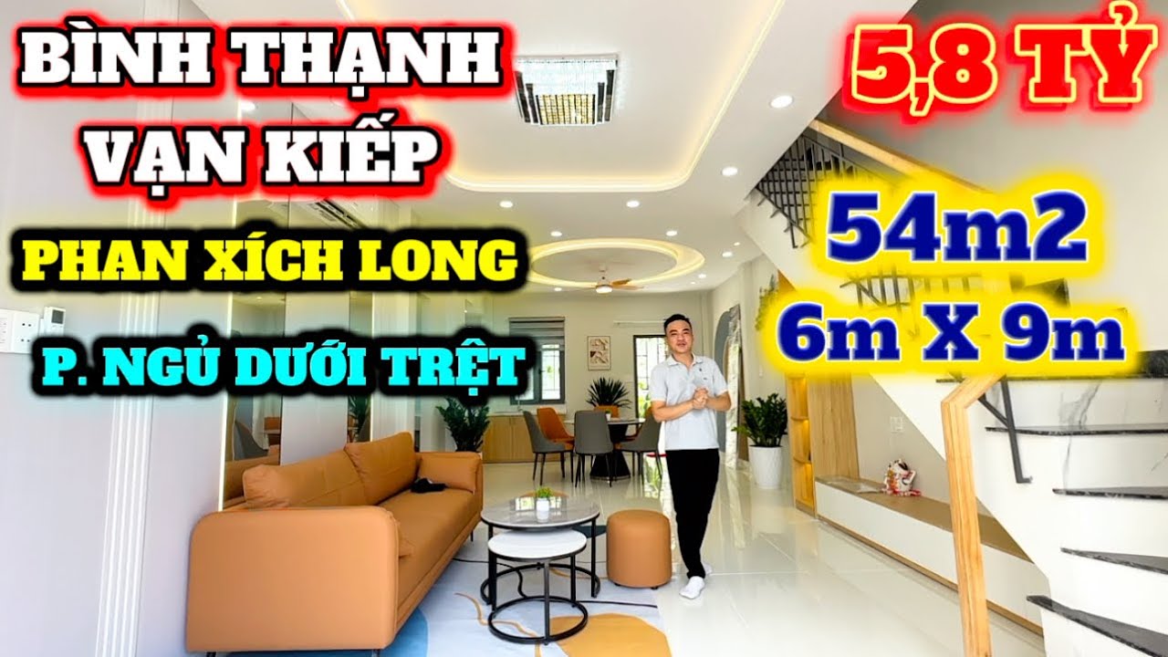 ( NHÀ ĐÃ BÁN)!! NHÀ NGON NGAY KHU PHAN XÍCH LONG - 54M2 - NGANG 6M - 3 PHÒNG NGỦ CÓ P.NGỦ DƯỚI TRỆT