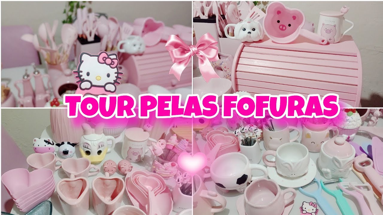 TOUR PELA COZINHA ROSA E FOFA