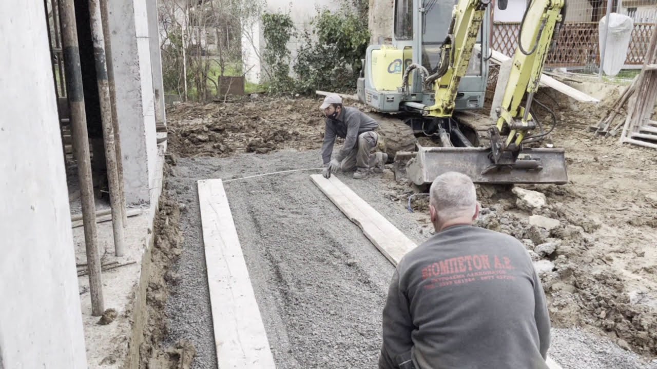 completion of construction from ready-mixed concrete ground floor foundation