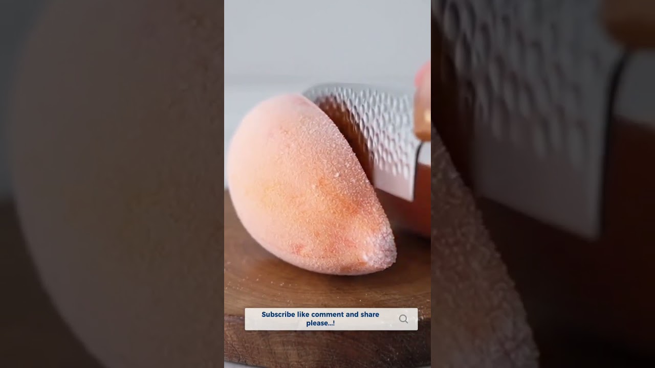 cutting fresh frozen papaya ASMR 