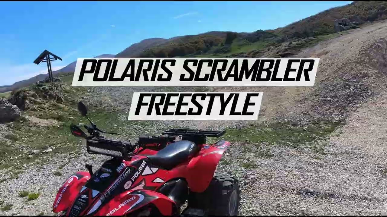 Quad Freestyle: drift, donuts and extreme hill climbing. Polaris Scrambler 500