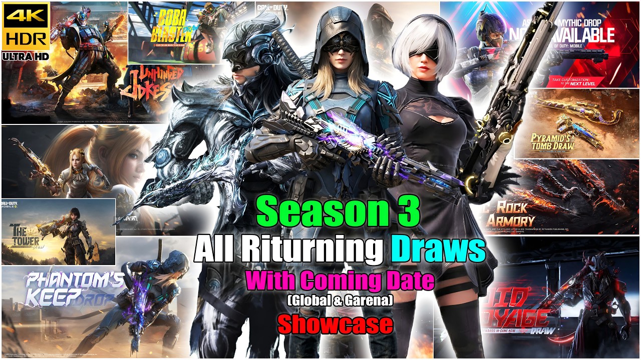 Season 3 All Returning Draws Date 2026 | All Returning Mythic & Legendary Draws Showcase Codm Leaks