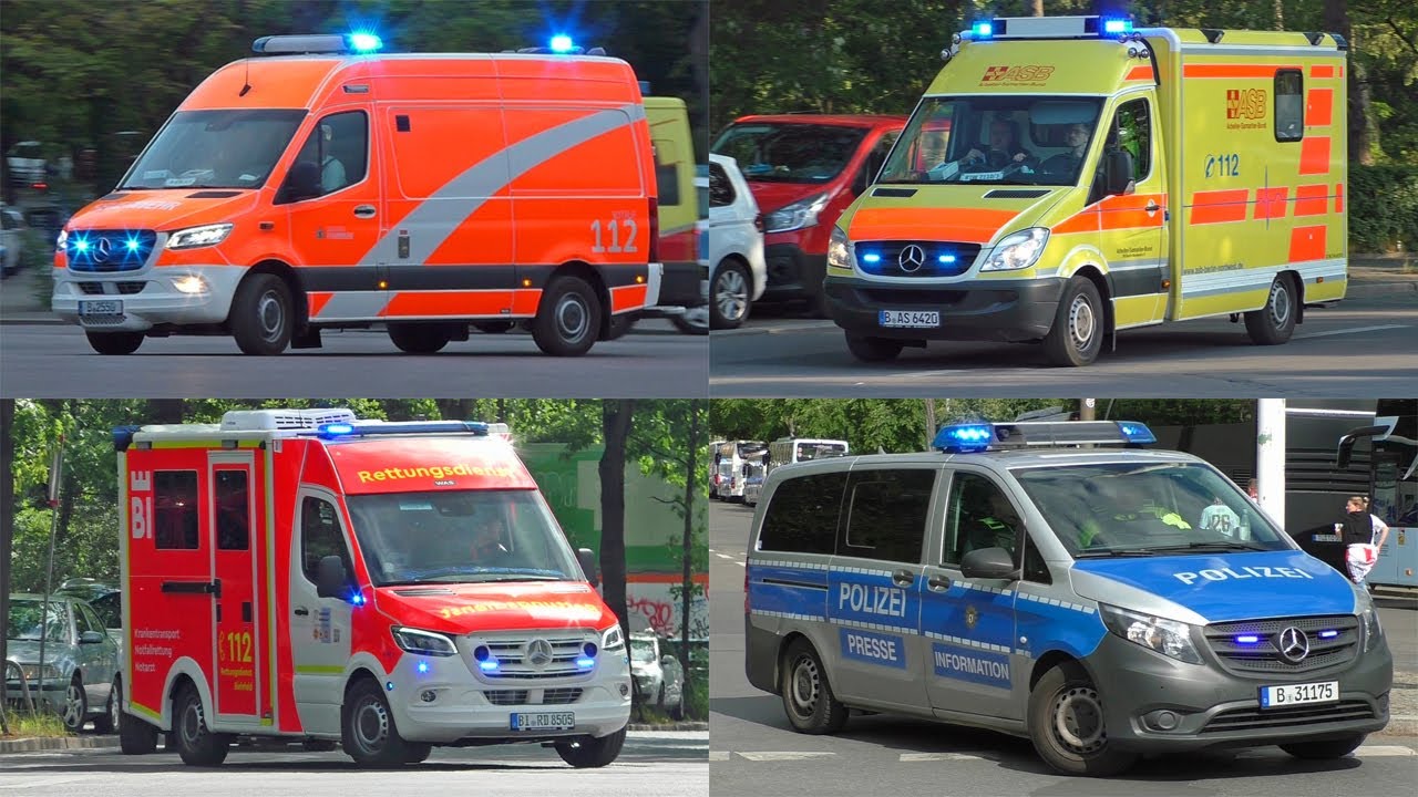 DFB Pokalfinale 2025 ► Einsatzfahrten - Polizei / Rettungsdienst - KatS am Olympiastadion