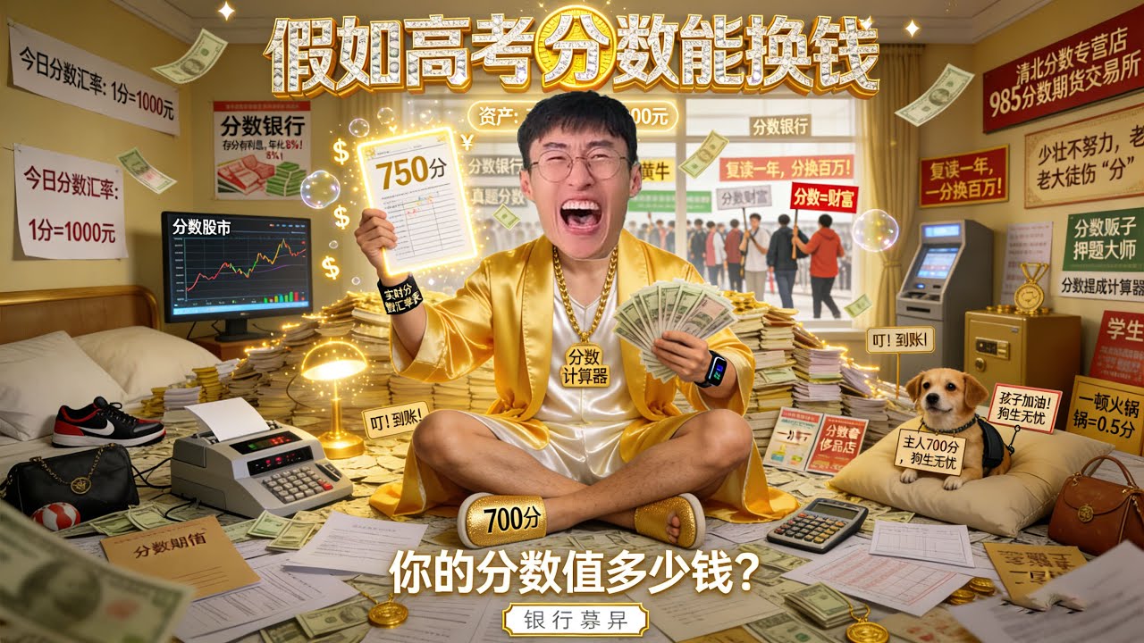 假如高考分数能换钱，我居然成了百万富翁#贾大萌 #搞笑 #一人分饰多角