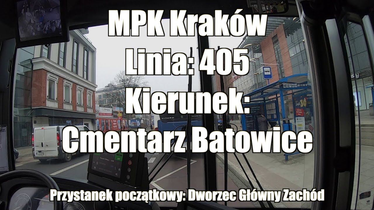Linia: 405, kierunek: Cmentarz Batowice - MPK Kraków | Cabview Articulated Bus