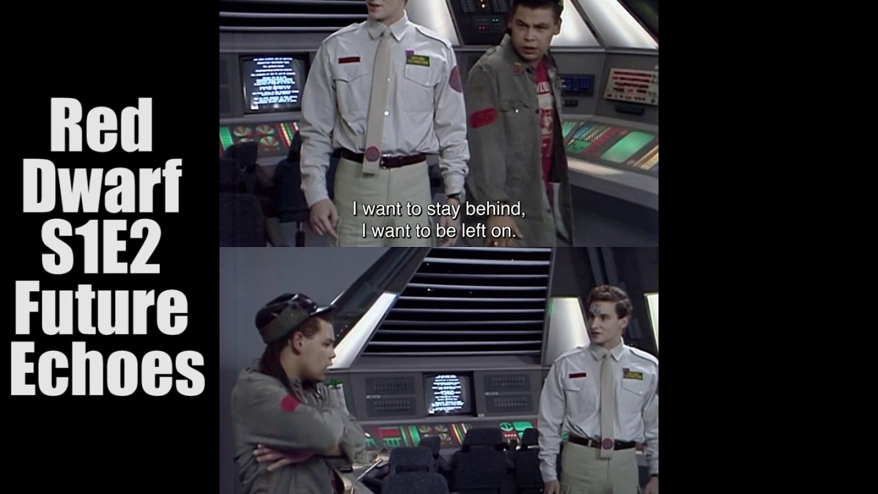 Red Dwarf S1E2 Future Echoes split screen space crazy scene