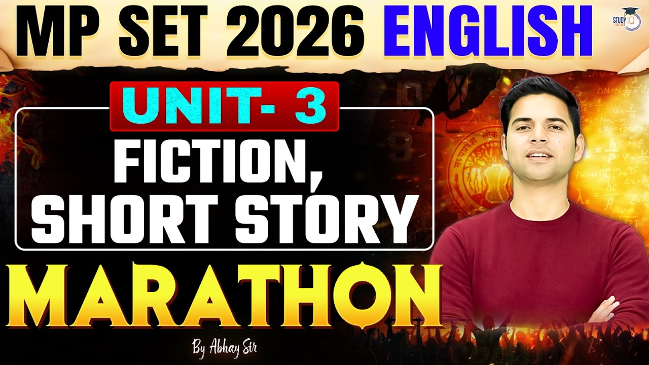 MP SET English | MP SET English Unit 3 Fiction Short Story Marathon Class | By Abhay Sir
