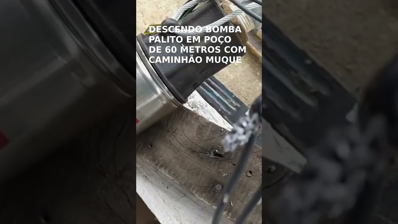 LIMPANDO POÇO DE 60 COM COMPRESSOR VELHO E DESCENDO BOMBA PALITO COM CAMINHÃO #shorts