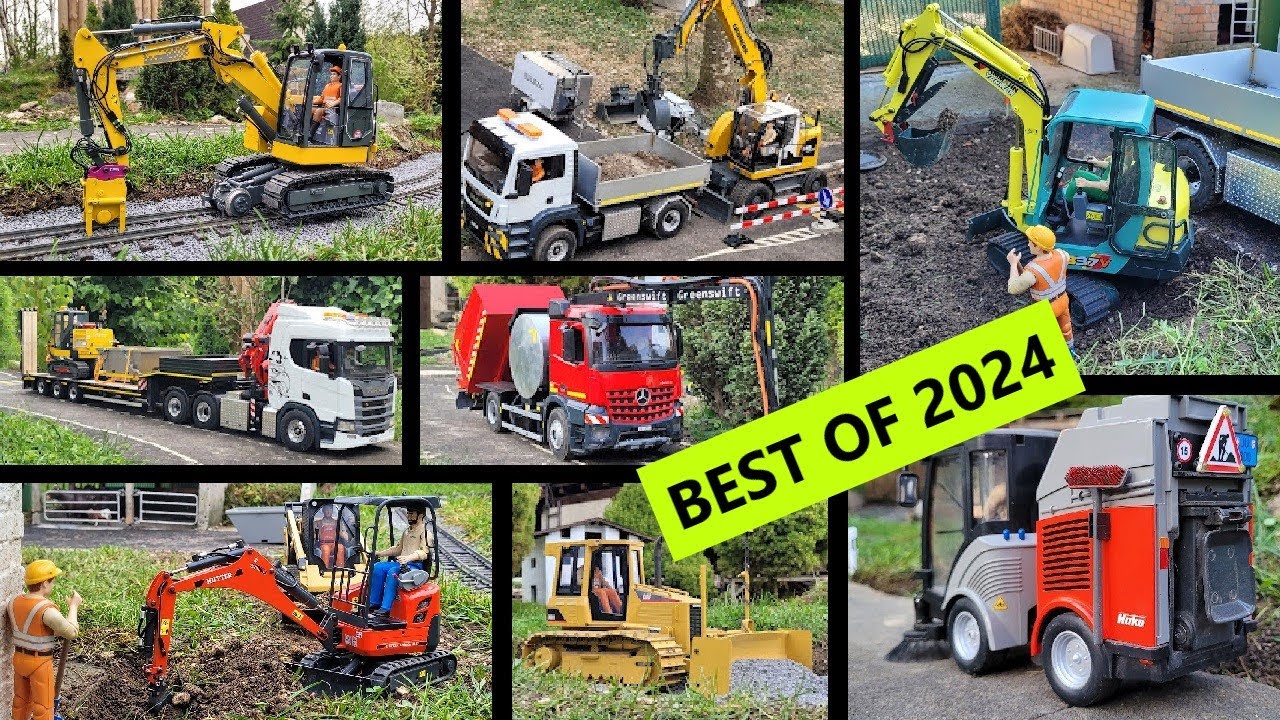 Best of 2024 Bartste RC models RC excavator, trucks and more, bonus fail at the end.