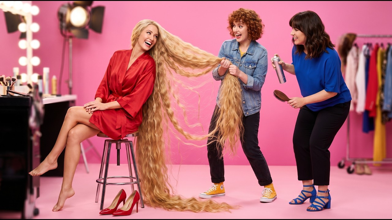 CHEVEUX COURTS VS LONGS VS M&Eacute;GA LONGS || Probl&egrave;mes de Filles ! Conseils de Coiffure avec 123 GO!