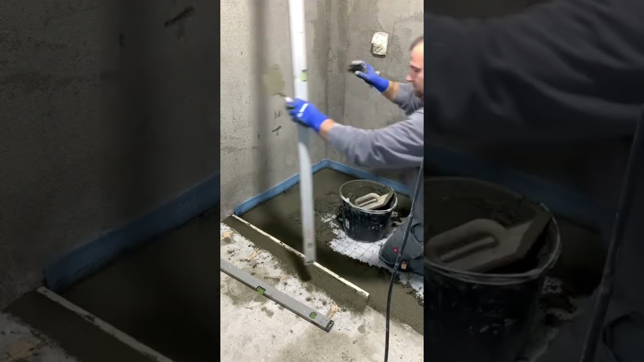 Estrich in der Dusche 👌 #fliesenleger #tiles #плиточник #construction #baustelle #interiordesign