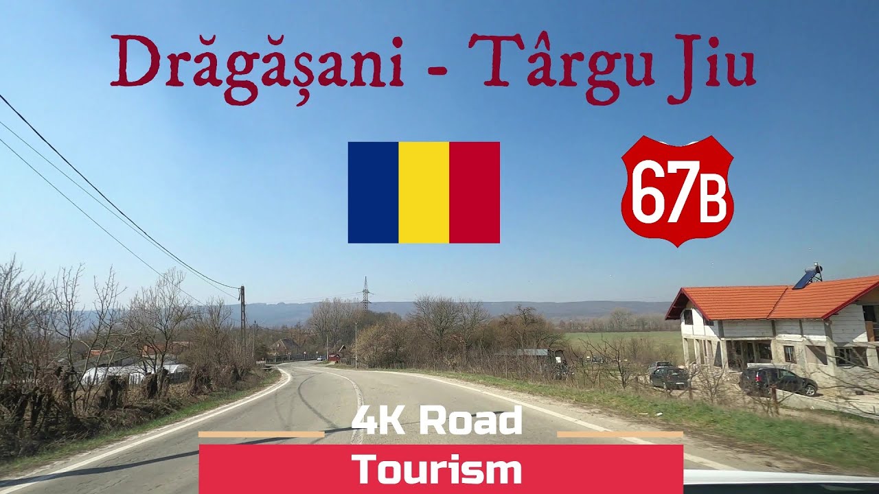 Driving Romania: DN67B Drăgășani - Târgu Jiu - 4k scenic hilly drive through The Subcarpathians