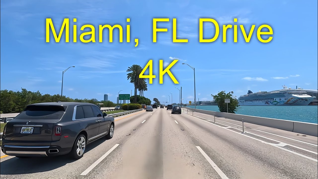 4K | Miami International Airport to Miami Beach, Florida