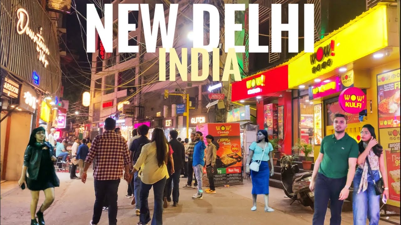 4K 🇮🇳Capital City of India| Explore New Delhi in Night- Hauz Khas & Green Park