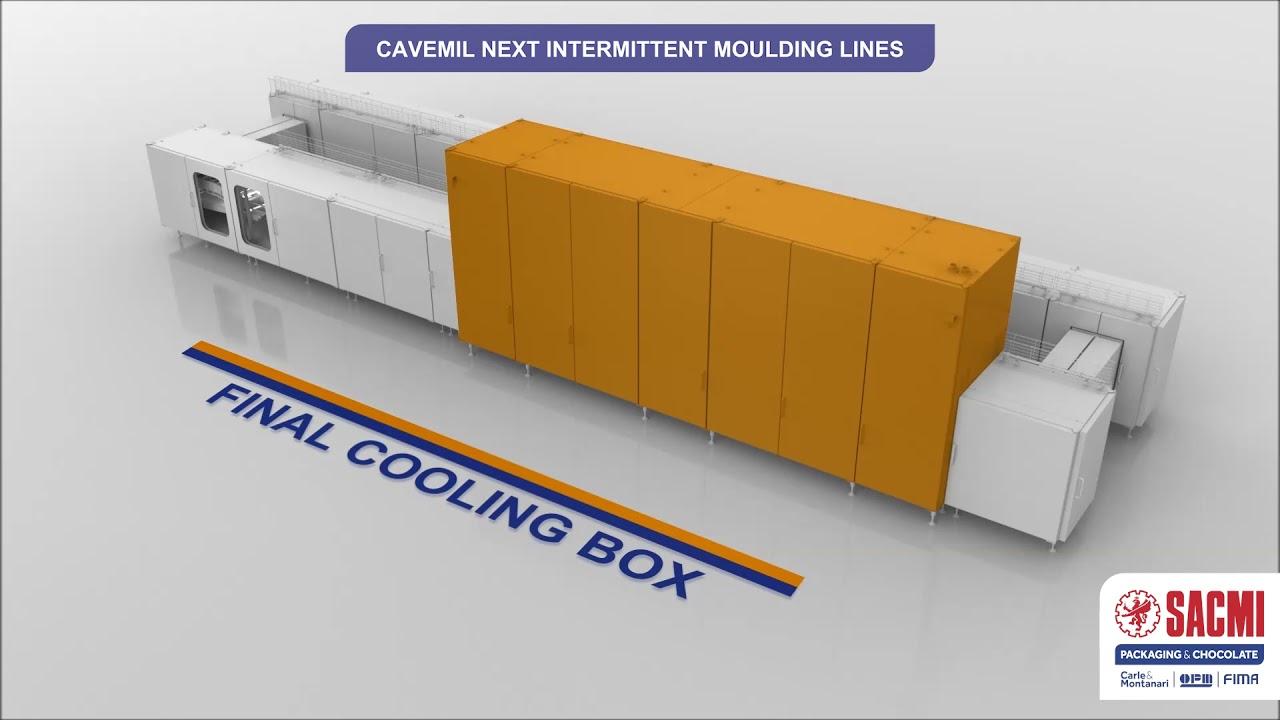 CAVEMIL NEXT,  intermittent chocolate moulding line with a production up to 4,5 ton/h