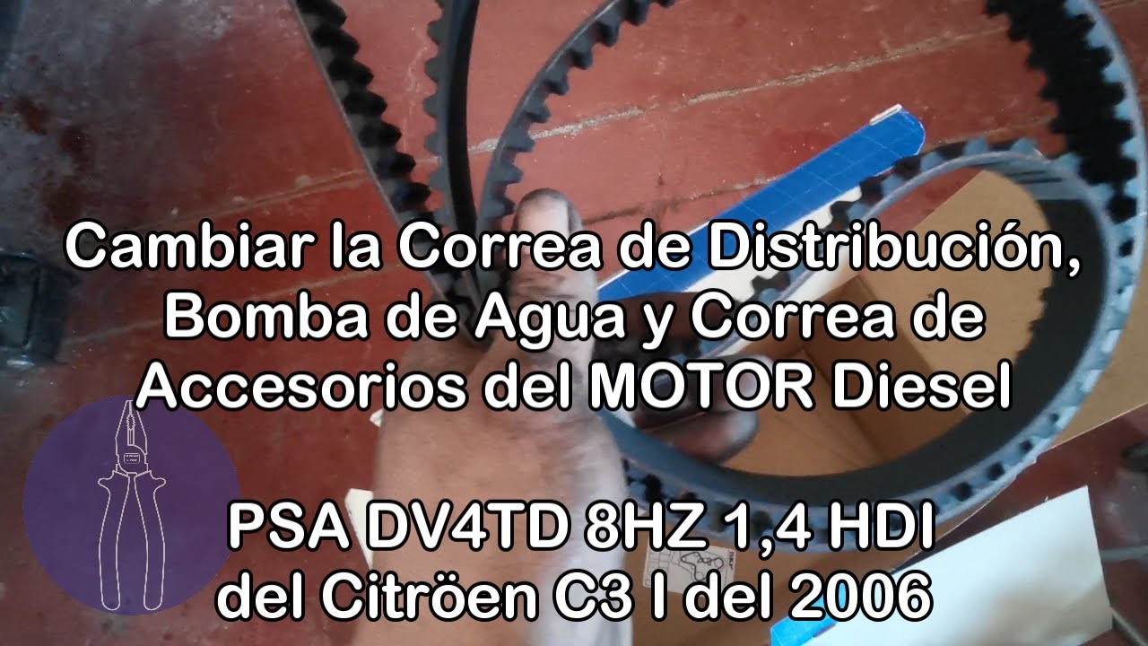 Citroën C3 I de 2006, Cambiar la Distribución COMPLETA del Motor 1.4 Diesel Dv4TD 8HZ