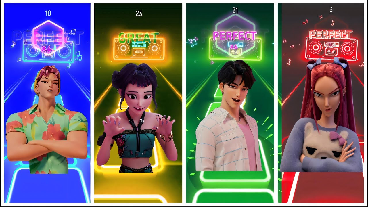 KPop Demon Hunters   The saja Boys first meeting   Coffin Dance Song TILES HOP
