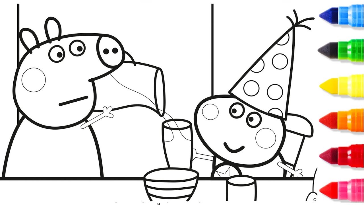 Peppa Pig Paint & Learn Colors, Learning Drawing Videos For Kids.