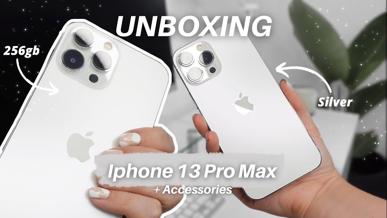 NEW 🍎 Iphone 13 Pro Max Silver 📱 256gb + Accessories | Review Camara✨ ASMR