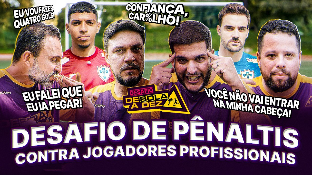 DESAFIAMOS JOGADORES PROFISSIONAIS NUMA DISPUTA DE PÊNALTIS! | DESAFIO DE SOLA A DEZ