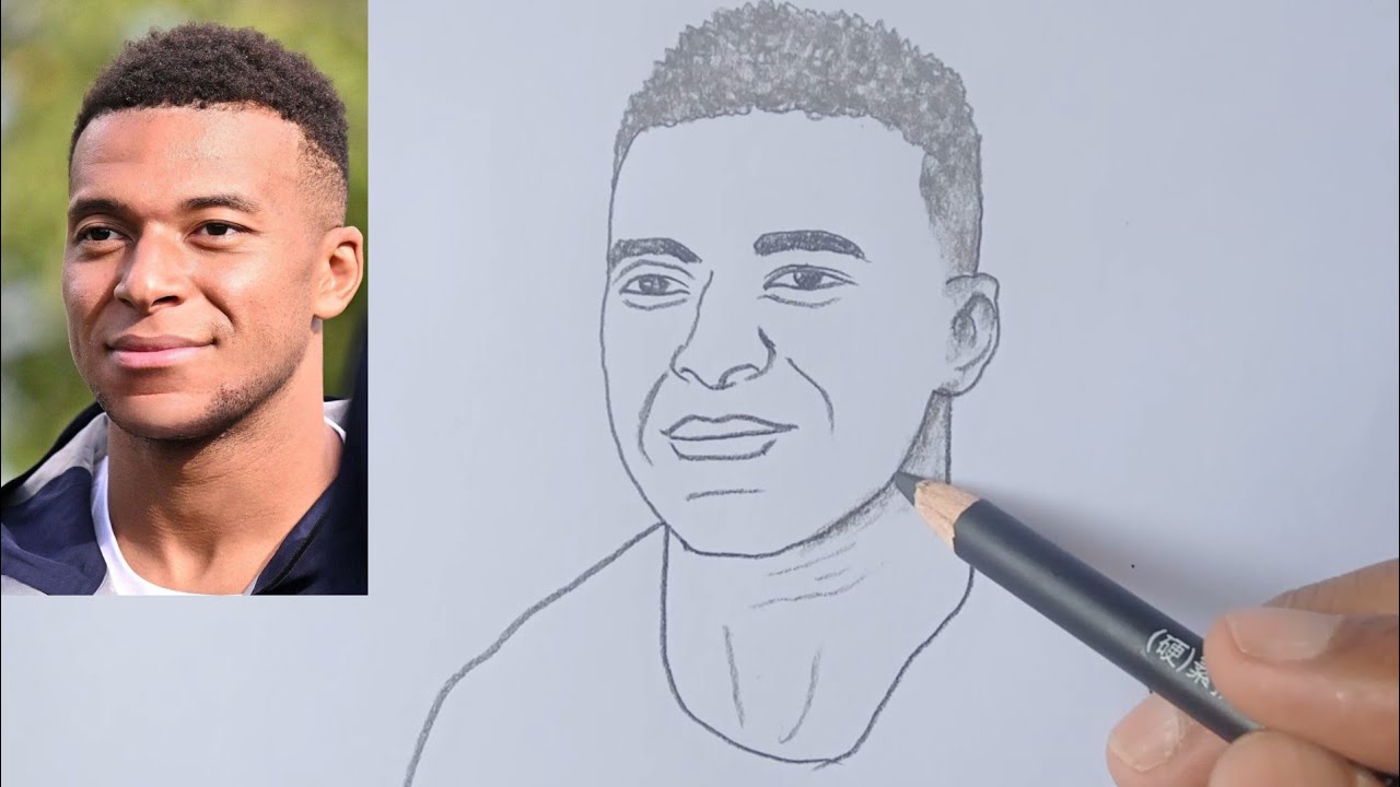 Amazing Mbapp&eacute; Portrait Drawing | Easy Tutorial