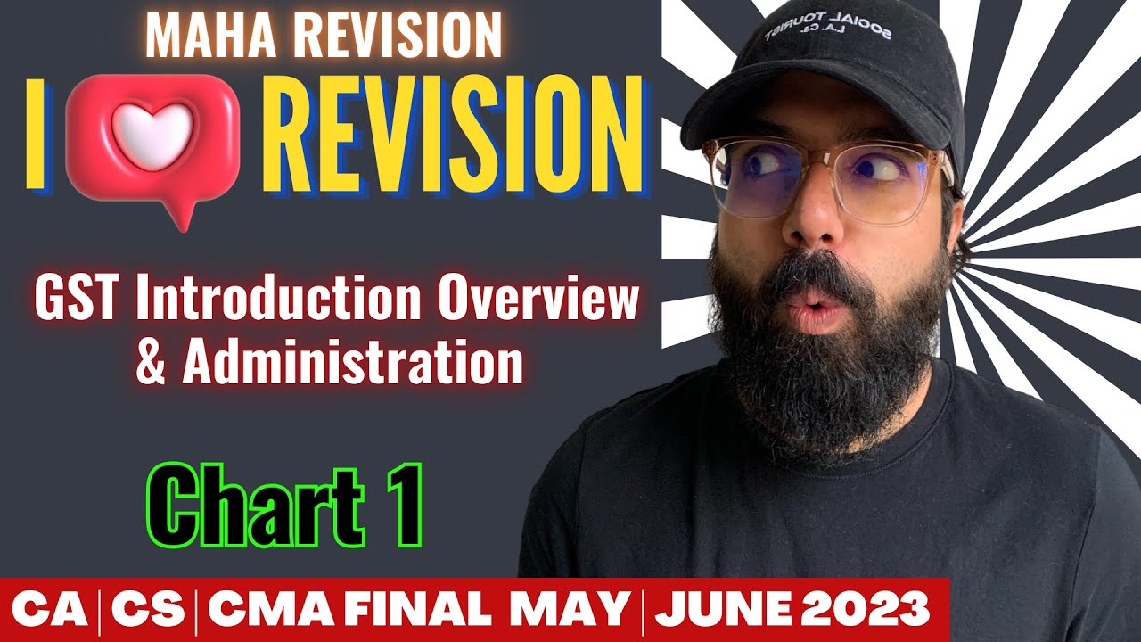 Chart 1 GST Introduction Overview & Administration |100% ENGlish | MAHA REVISION | CA Ramesh Soni