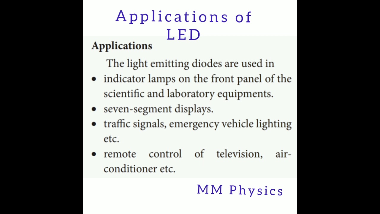 Applications of LED - Class 12 Physics