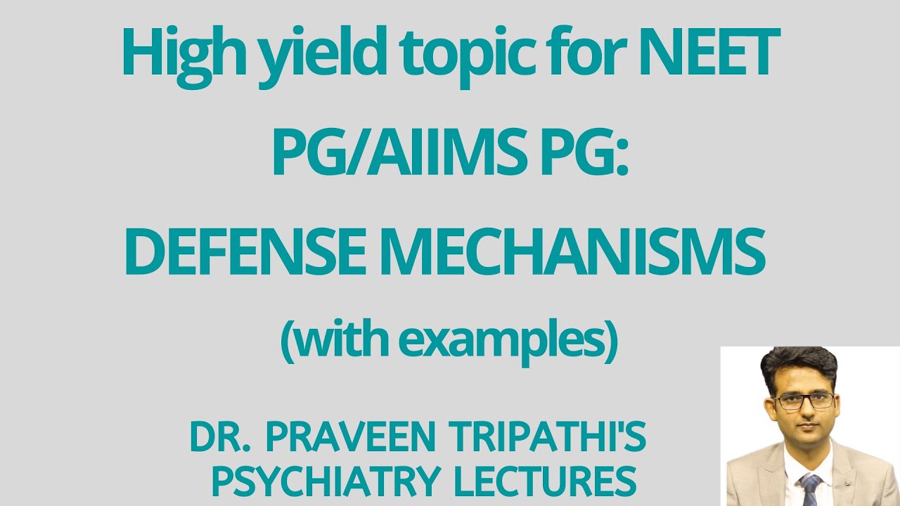 Defense mechanisms- By Dr Praveen Tripathi, Faculty of Psychiatry.