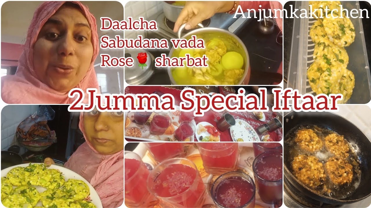  Chicken Daalcha /Jumma Special Recipe एक साथ तीन रेसिपी /Chicken Daalcha /Sabudanavada/Rose Sharbat