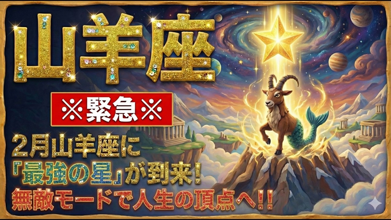 【山羊座♑2月】 ※緊急※ 山羊座に「最強の星」が到来！無敵モードで人生の頂点へ！！