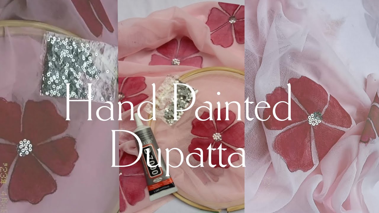 Hand painted dupatta #trending #viral