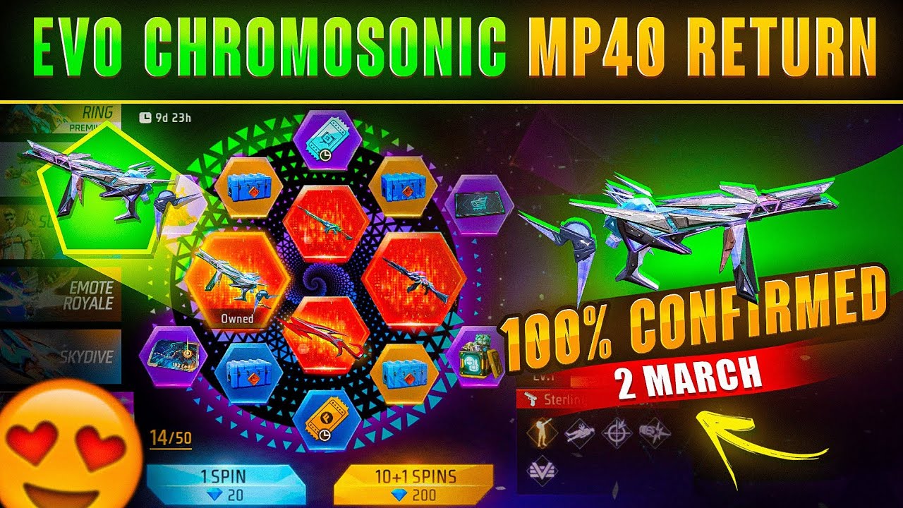 100% *CONFIRM* CHROMOSONIC MP40 NEXT EVO VAULT EVENT || MARCH MONTH EVO VAULT FREE FIRE 2026