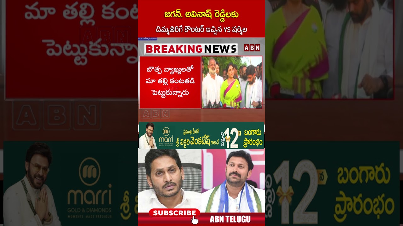 జగన్, అవినాష్ రెడ్డిలకు దిమ్మతిరిగే కౌంటర్ ఇచ్చిన YS షర్మిల | #jagan #sharmila #avinashreddy | ABN