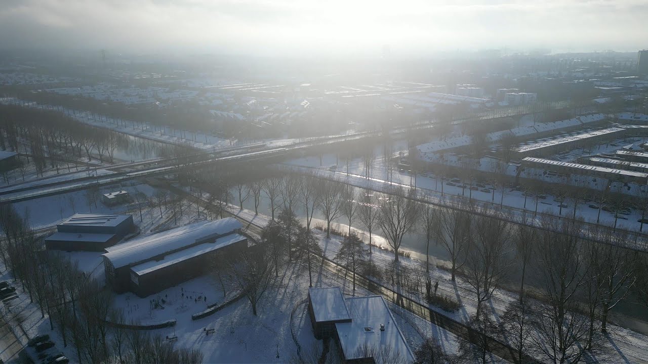 Almere Tussen de Vaarten - Snow Day | 4K Drone
