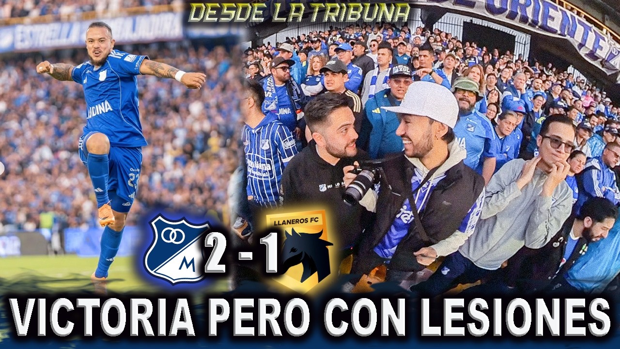 VICTORIA Y FALCAO LESIONADO DESDE LA TRIBUNA MILLONARIOS vs LLANEROS (2-1) Liga colombiana 2026-1