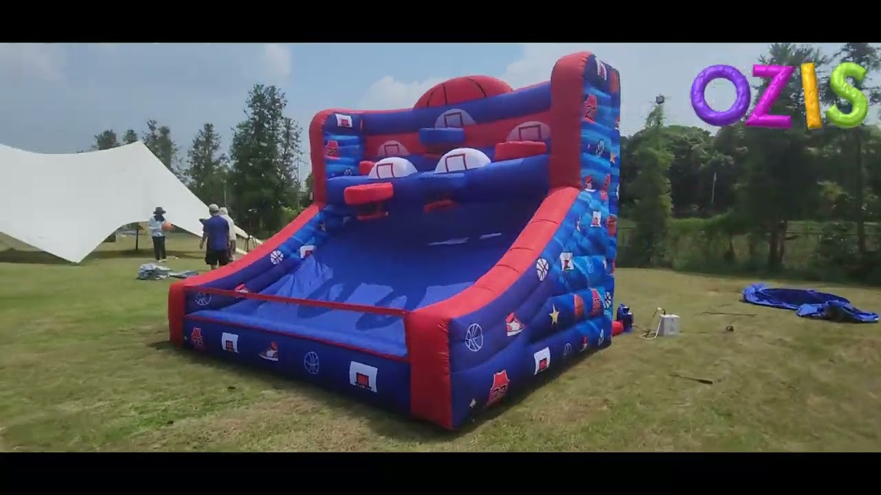 Epic Party Fun! OZIS Inflatable Basketball Hoop Shot &ndash; Indoor & Outdoor Game for All Ages!