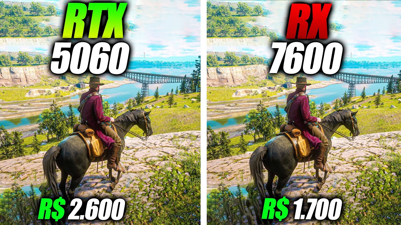 SACANAGEM! RX 7600 vs RTX 5060 TESTES EM 10 JOGOS + TESTES FSR vs DLSS ! A RX 7600 CONSEGUIU...