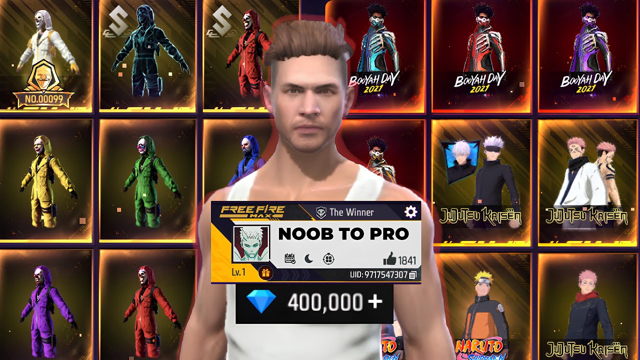 NOOB 👉 TO 👉 PRO🤑 SPEND 400,000💎 IN NEW ACCOUNT LEVEL 1 FREE FIRE⚡️