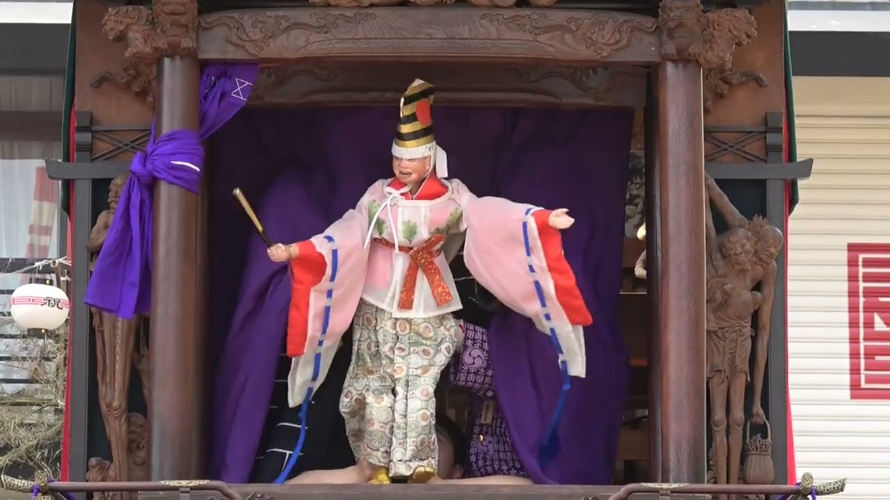 2019下半田北組「唐子車」～前棚人形「三番叟」