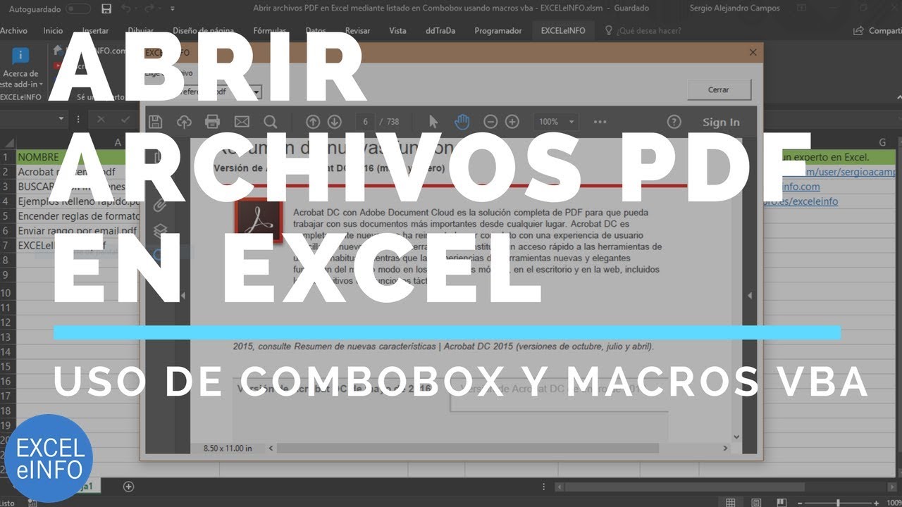 Abrir archivos PDF en Excel mediante Combobox usando macros vba @EXCELeINFO